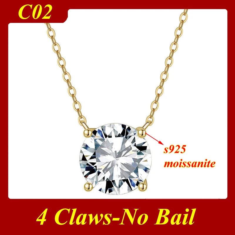 1-3ct Marquise Princess Emerald Pear Cut Women Moissanite Necklace Original 925 Sterling Silver Moissanite Diamond Jewelry Daily - Tara's Tiny Treasures