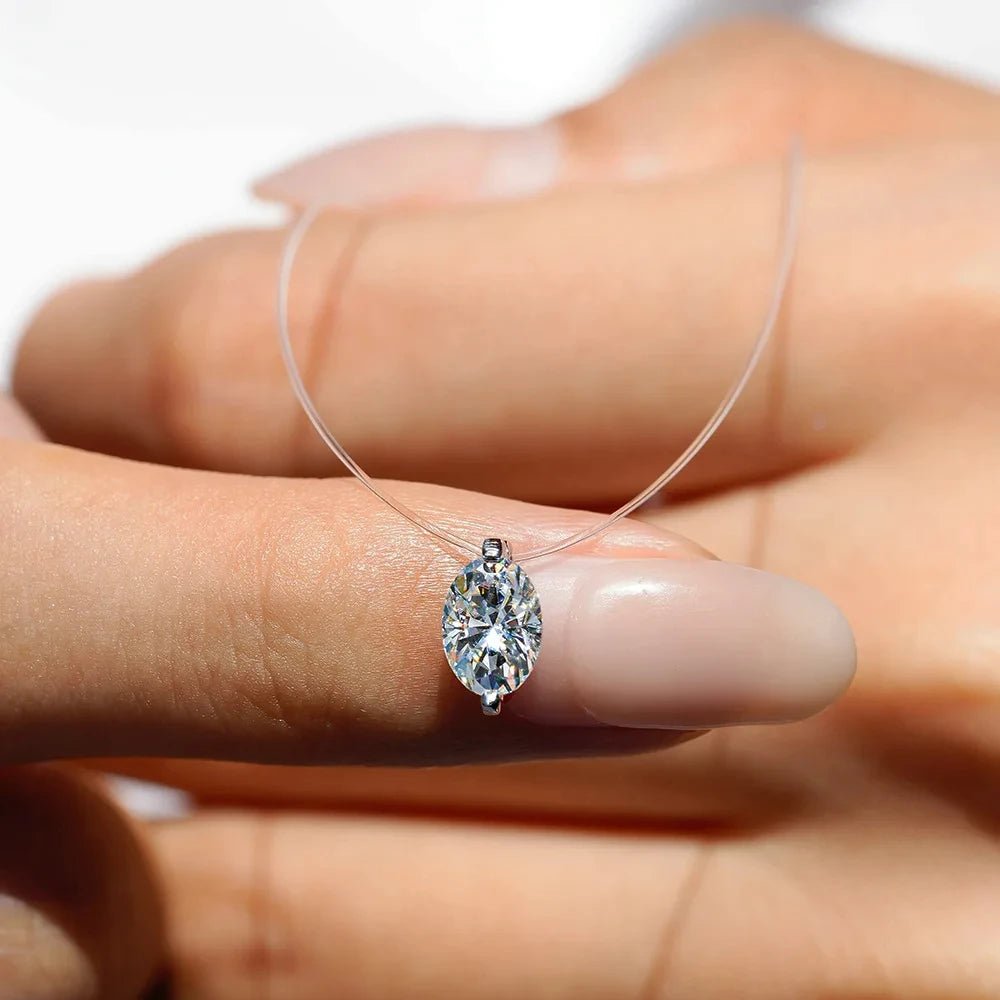 1-3ct Marquise Princess Emerald Pear Cut Women Moissanite Necklace Original 925 Sterling Silver Moissanite Diamond Jewelry Daily - Tara's Tiny Treasures