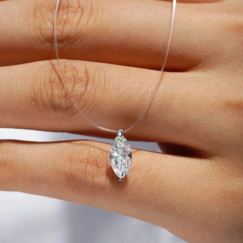 1-3ct Marquise Princess Emerald Pear Cut Women Moissanite Necklace Original 925 Sterling Silver Moissanite Diamond Jewelry Daily - Tara's Tiny Treasures
