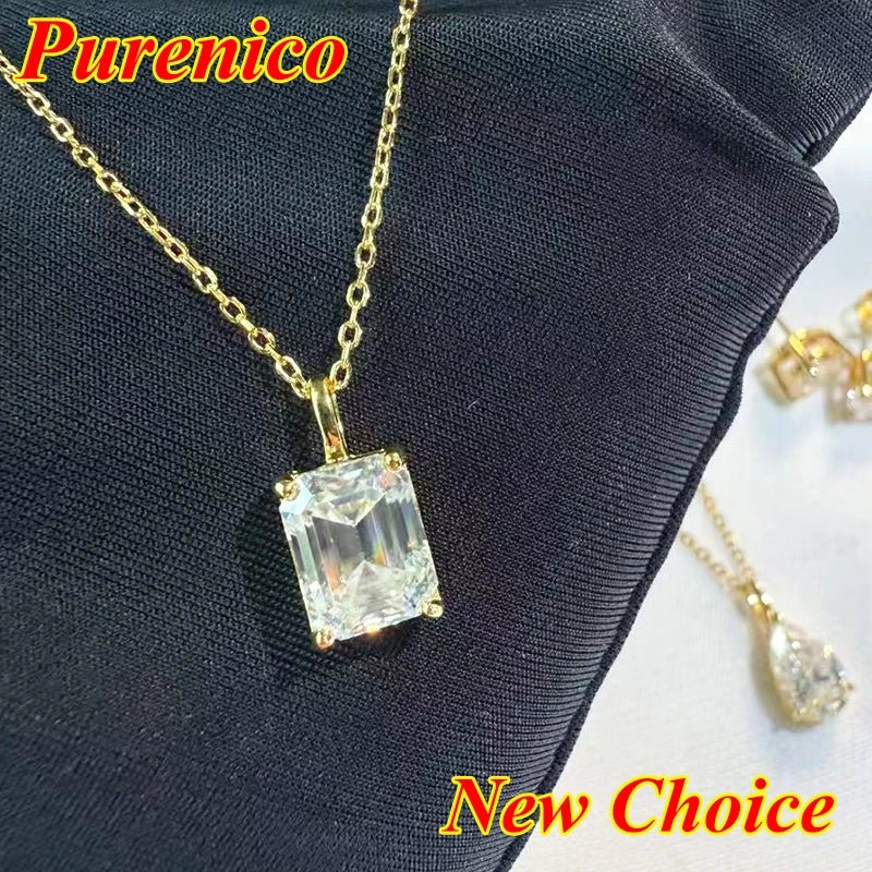 1-3ct Marquise Princess Emerald Pear Cut Women Moissanite Necklace Original 925 Sterling Silver Moissanite Diamond Jewelry Daily - Tara's Tiny Treasures
