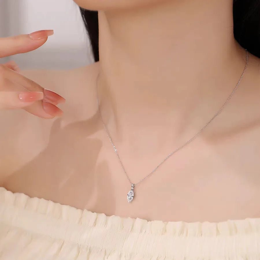 1-3ct Marquise Princess Emerald Pear Cut Women Moissanite Necklace Original 925 Sterling Silver Moissanite Diamond Jewelry Daily - Tara's Tiny Treasures