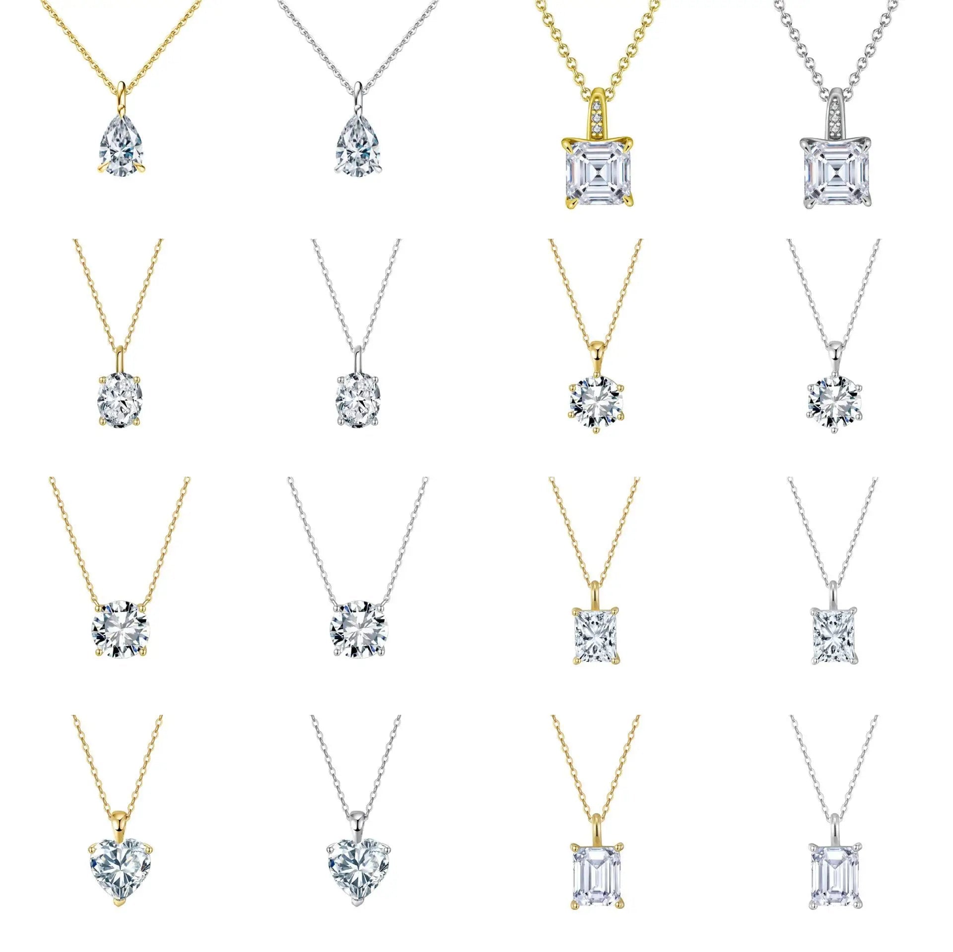 1-3ct Marquise Princess Emerald Pear Cut Women Moissanite Necklace Original 925 Sterling Silver Moissanite Diamond Jewelry Daily - Tara's Tiny Treasures