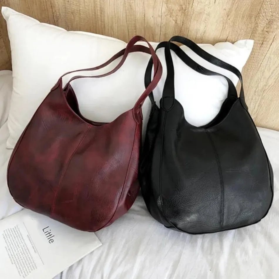 1 Pcs Large Women's Handbags Vintage Luxury Leather Shoulder Bag Designers Large Tote Bag Modern Fashion Retro Female - Tara's Tiny Treasures