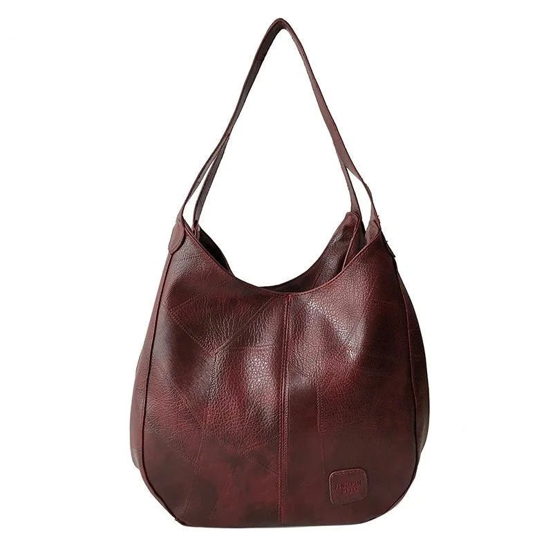 1 Pcs Large Women's Handbags Vintage Luxury Leather Shoulder Bag Designers Large Tote Bag Modern Fashion Retro Female - Tara's Tiny Treasures