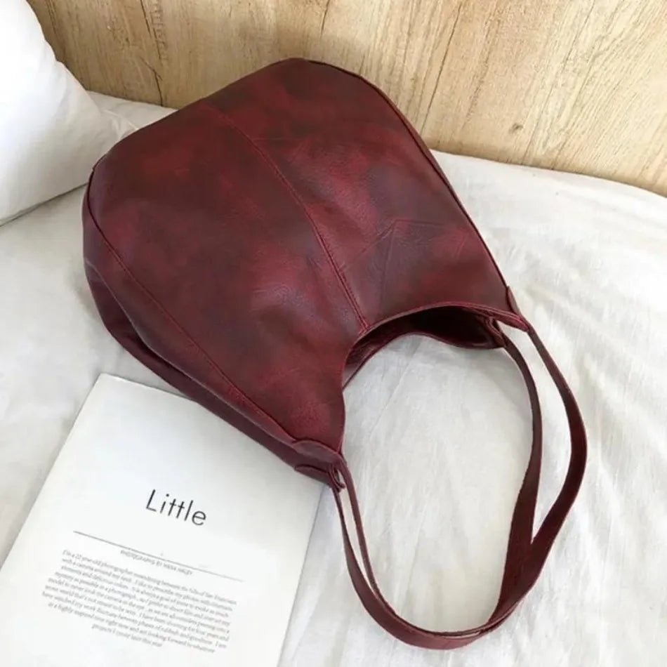 1 Pcs Large Women's Handbags Vintage Luxury Leather Shoulder Bag Designers Large Tote Bag Modern Fashion Retro Female - Tara's Tiny Treasures