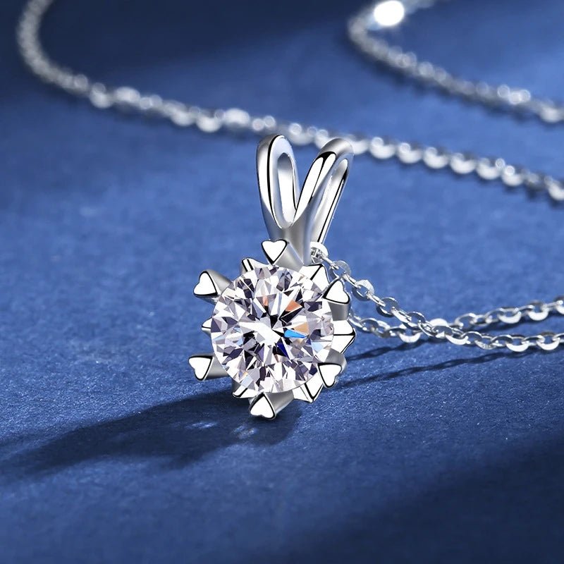 100% Moissanite Diamond Pendant Necklaces For Women 925 Sterling Silver Luxury Chain Trending Iced Bling Wedding Fine Jewelry - Tara's Tiny Treasures