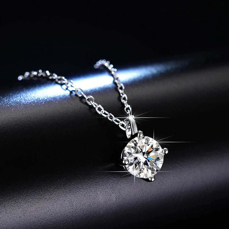 100% Moissanite Diamond Pendant Necklaces For Women 925 Sterling Silver Luxury Chain Trending Iced Bling Wedding Fine Jewelry - Tara's Tiny Treasures