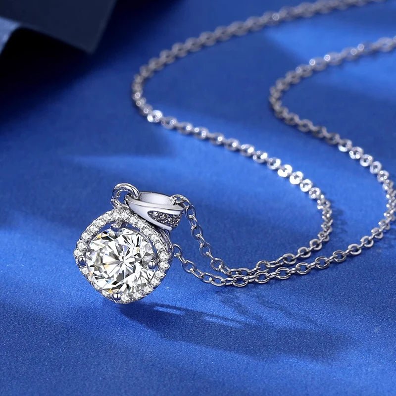 100% Moissanite Diamond Pendant Necklaces For Women 925 Sterling Silver Luxury Chain Trending Iced Bling Wedding Fine Jewelry - Tara's Tiny Treasures