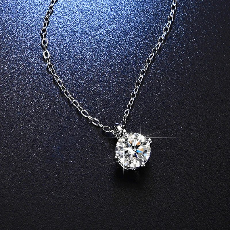 100% Moissanite Diamond Pendant Necklaces For Women 925 Sterling Silver Luxury Chain Trending Iced Bling Wedding Fine Jewelry - Tara's Tiny Treasures