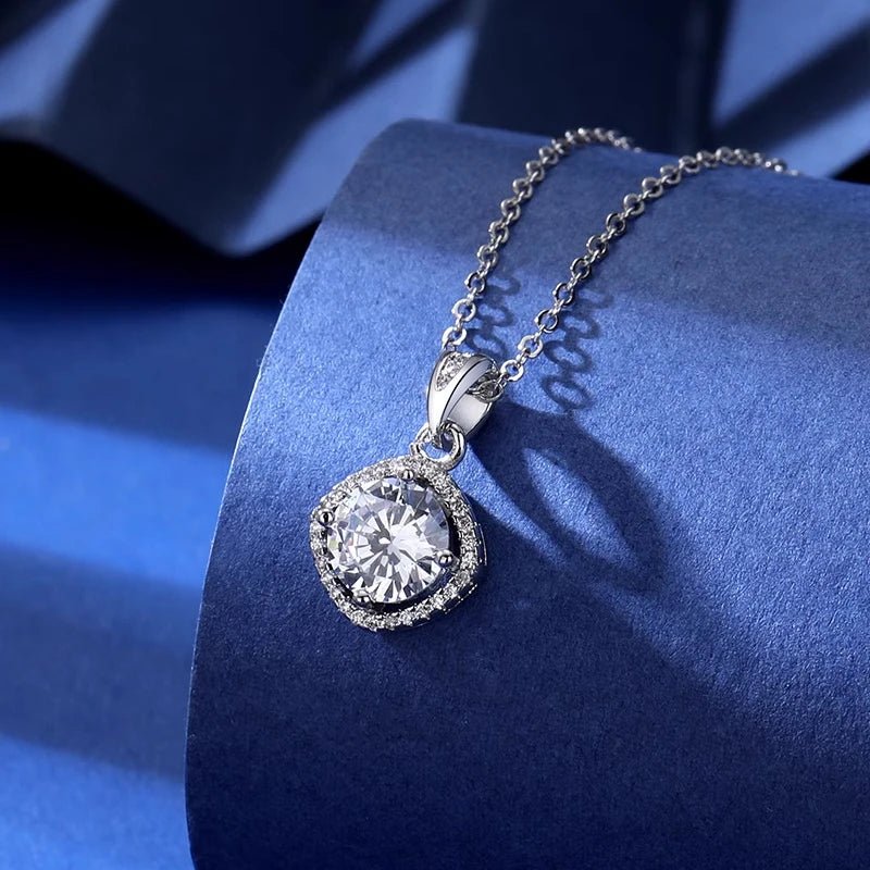 100% Moissanite Diamond Pendant Necklaces For Women 925 Sterling Silver Luxury Chain Trending Iced Bling Wedding Fine Jewelry - Tara's Tiny Treasures