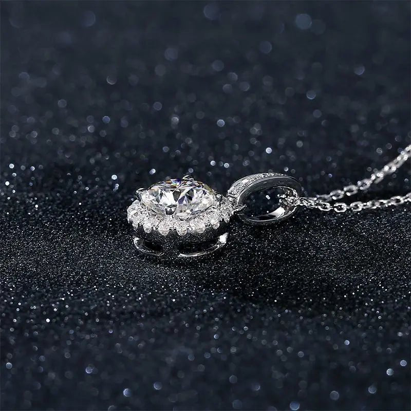 100% Moissanite Diamond Pendant Necklaces For Women 925 Sterling Silver Luxury Chain Trending Iced Bling Wedding Fine Jewelry - Tara's Tiny Treasures