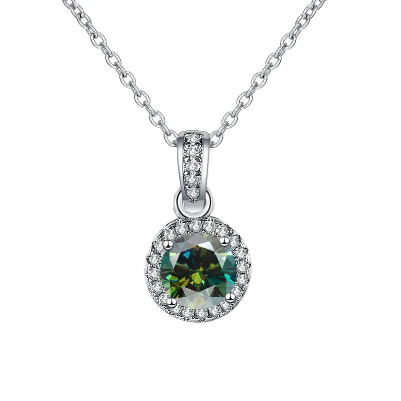 100% Moissanite Diamond Pendant Necklaces For Women 925 Sterling Silver Luxury Chain Trending Iced Bling Wedding Fine Jewelry - Tara's Tiny Treasures