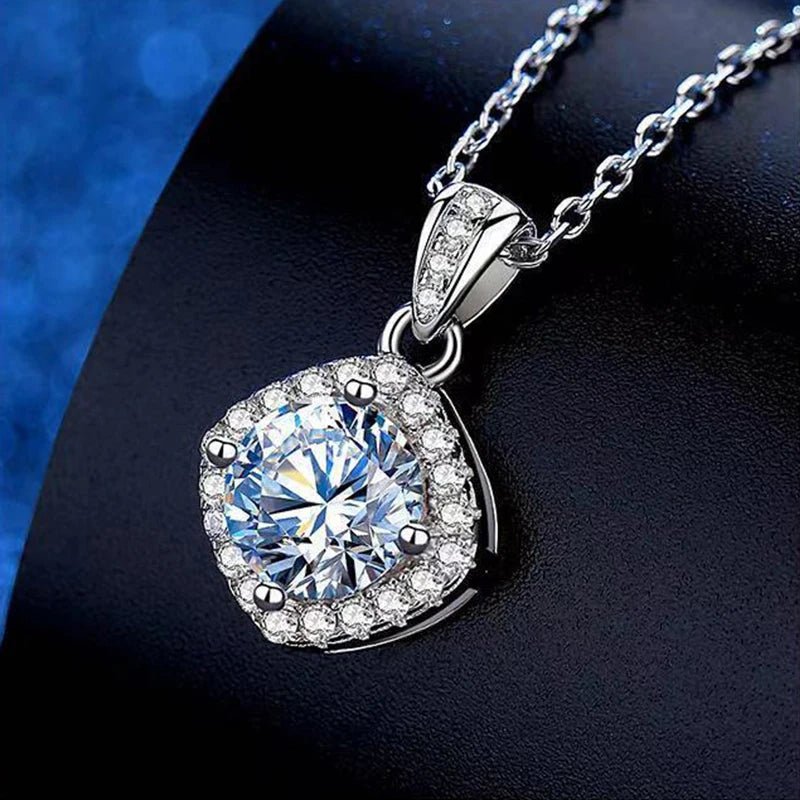 100% Moissanite Diamond Pendant Necklaces For Women 925 Sterling Silver Luxury Chain Trending Iced Bling Wedding Fine Jewelry - Tara's Tiny Treasures