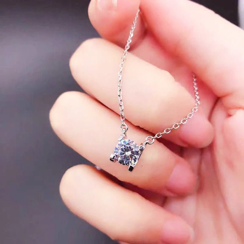 100% Moissanite Diamond Pendant Necklaces For Women 925 Sterling Silver Luxury Chain Trending Iced Bling Wedding Fine Jewelry - Tara's Tiny Treasures