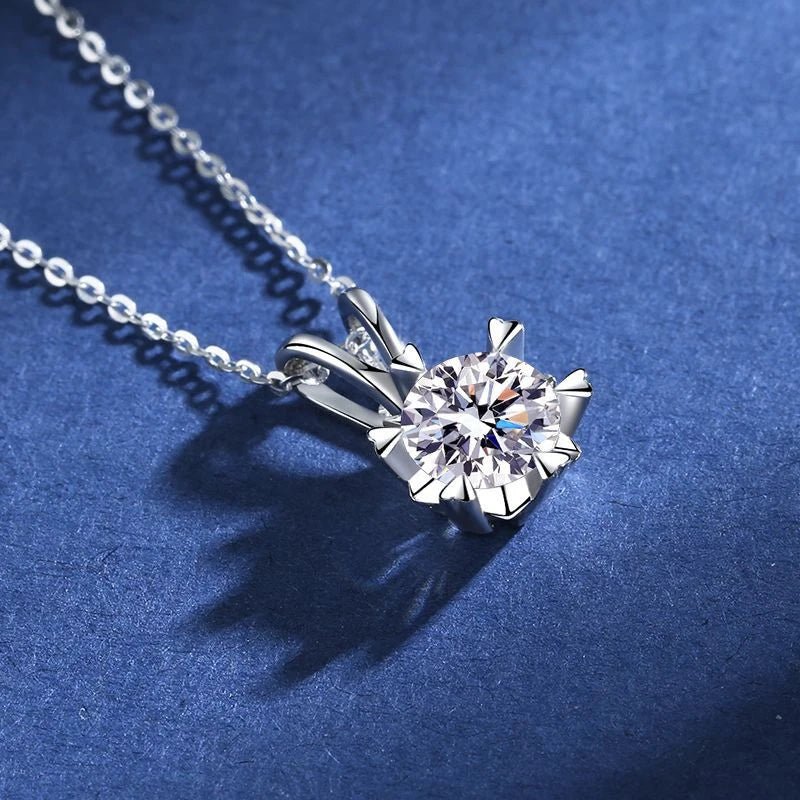 100% Moissanite Diamond Pendant Necklaces For Women 925 Sterling Silver Luxury Chain Trending Iced Bling Wedding Fine Jewelry - Tara's Tiny Treasures