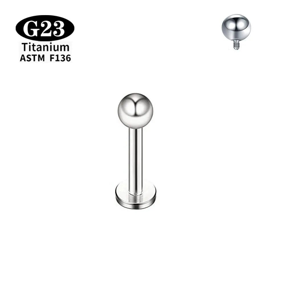 1/10/50PCS ASTM F136 Titanium Labret Stud Earring Nose stud Piercing Body Jewelry Tragus Helix Cartilage Conch Flatback Earlobe - Tara's Tiny Treasures