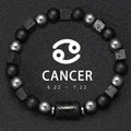 12 Constellation Zodiac Bracele Signs Beads Couples Bracelet Square Volcanic Stone Elastic Charm Bracelet for Women Men Gift - Tara's Tiny Treasures