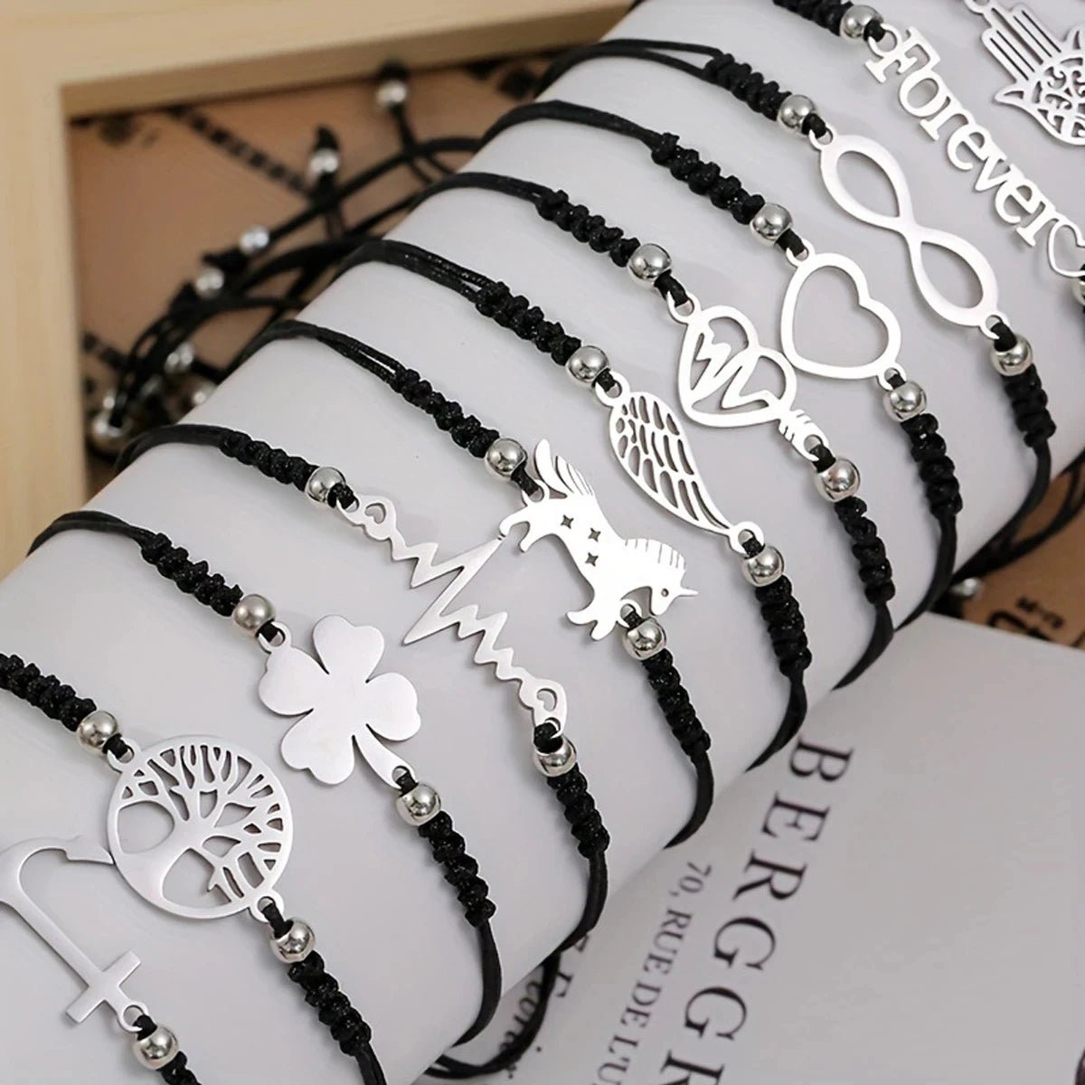 12pcs/set Stylish Stainless Steel Braided Charm Bracelet for Men - Perfect for Daily Wear and Gifting to Family and Friends - Tara's Tiny Treasures