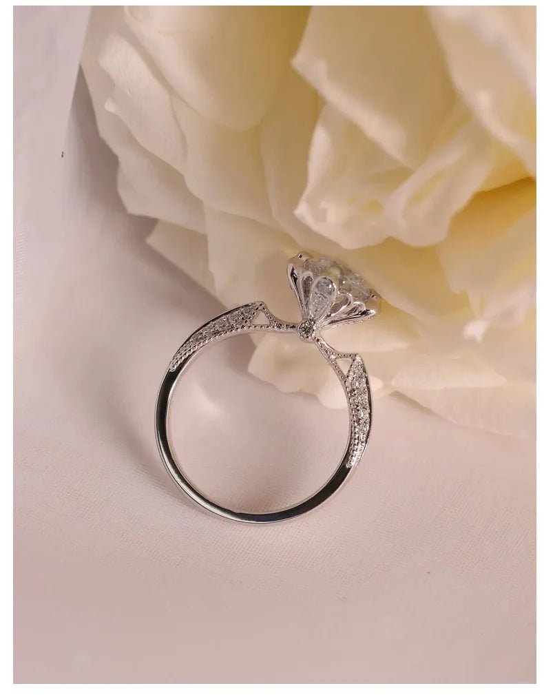 18K Real Platinum PT950 Prague Royal Wedding Women's Ring Moissanite1Carat Diamond Suitable Women Wedding and Engagement Rings - Tara's Tiny Treasures