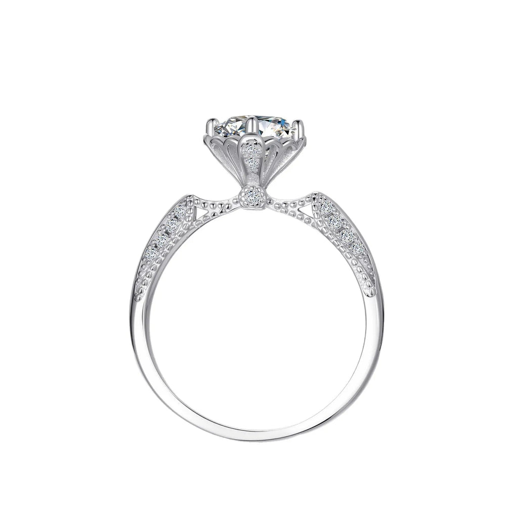 18K Real Platinum PT950 Prague Royal Wedding Women's Ring Moissanite1Carat Diamond Suitable Women Wedding and Engagement Rings - Tara's Tiny Treasures