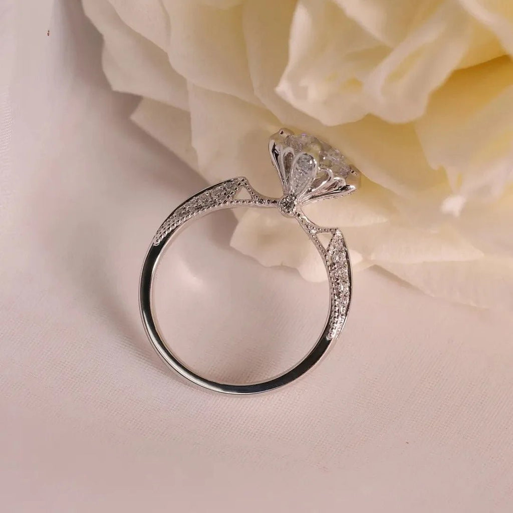 18K Real Platinum PT950 Prague Royal Wedding Women's Ring Moissanite1Carat Diamond Suitable Women Wedding and Engagement Rings - Tara's Tiny Treasures