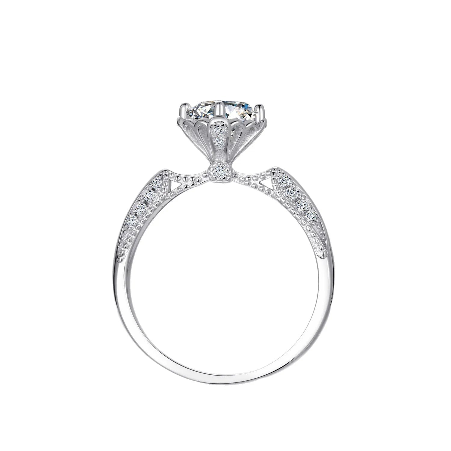 18K Real Platinum PT950 Prague Royal Wedding Women's Ring Moissanite1Carat Diamond Suitable Women Wedding and Engagement Rings - Tara's Tiny Treasures