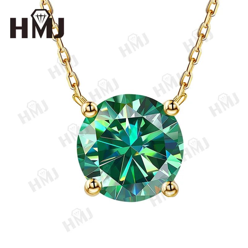 1CT Moissanite Diamond Necklace for Woman Pendant 925 Silver Plated 18k Gold Necklace for Women Chains Party Bridal Fine Jewelry - Tara's Tiny Treasures