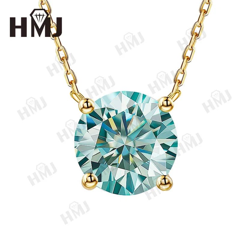 1CT Moissanite Diamond Necklace for Woman Pendant 925 Silver Plated 18k Gold Necklace for Women Chains Party Bridal Fine Jewelry - Tara's Tiny Treasures
