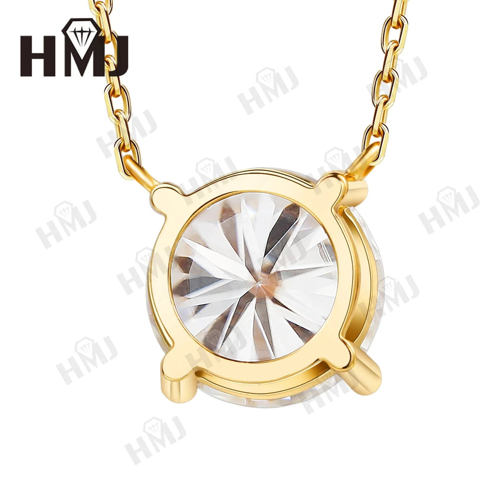 1CT Moissanite Diamond Necklace for Woman Pendant 925 Silver Plated 18k Gold Necklace for Women Chains Party Bridal Fine Jewelry - Tara's Tiny Treasures
