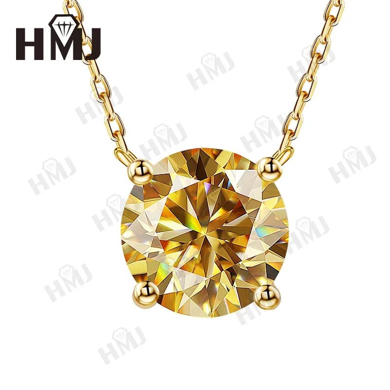 1CT Moissanite Diamond Necklace for Woman Pendant 925 Silver Plated 18k Gold Necklace for Women Chains Party Bridal Fine Jewelry - Tara's Tiny Treasures