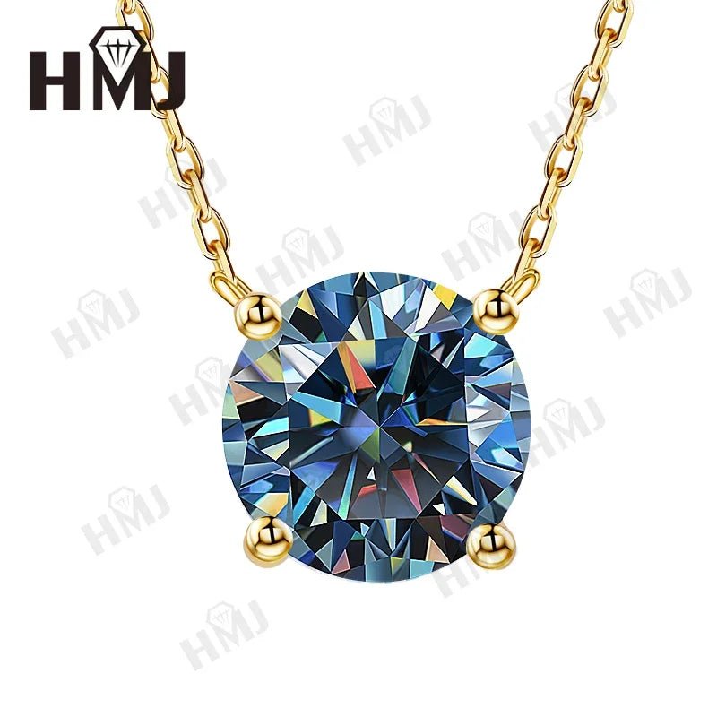 1CT Moissanite Diamond Necklace for Woman Pendant 925 Silver Plated 18k Gold Necklace for Women Chains Party Bridal Fine Jewelry - Tara's Tiny Treasures