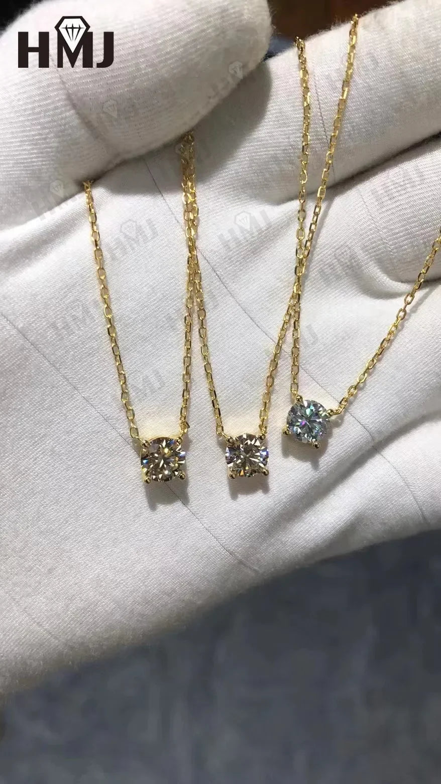 1CT Moissanite Diamond Necklace for Woman Pendant 925 Silver Plated 18k Gold Necklace for Women Chains Party Bridal Fine Jewelry - Tara's Tiny Treasures
