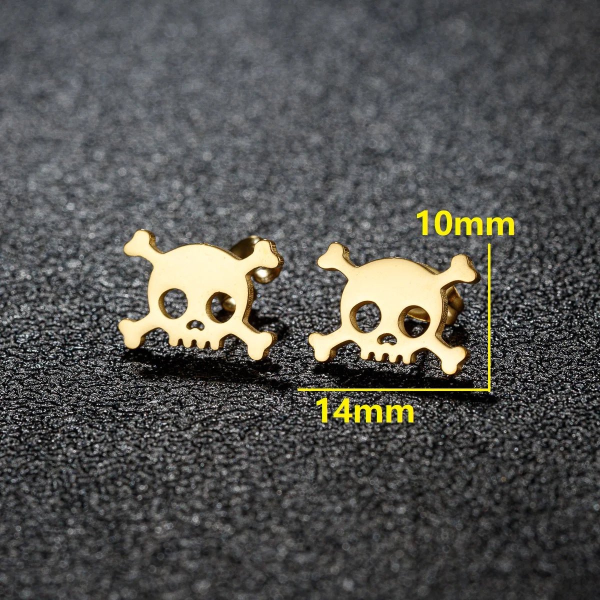 1Pair Hollow Mini Skull Earrings for Men Stainless Steel Ear Studs Halloween Style New Fashion Birthday Party Jewelry Gifts - Tara's Tiny Treasures