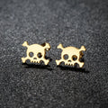 1Pair Hollow Mini Skull Earrings for Men Stainless Steel Ear Studs Halloween Style New Fashion Birthday Party Jewelry Gifts - Tara's Tiny Treasures