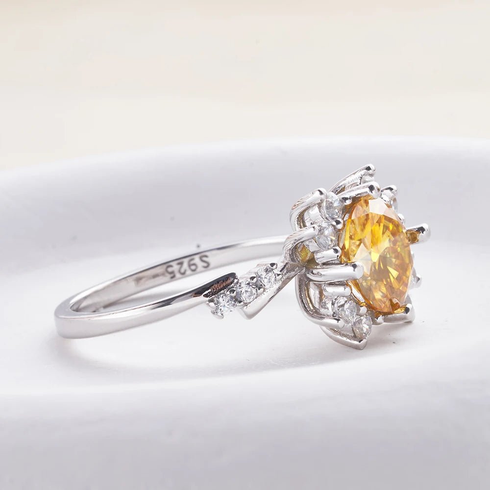 2 carat Moissanite Ring for Women Luxury Lab-created Diamond Jewelry PT950 plated 100% Sterling Silver 925 Jewelry Size5-10 - Tara's Tiny Treasures
