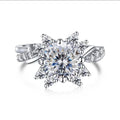 2 carat Moissanite Ring for Women Luxury Lab-created Diamond Jewelry PT950 plated 100% Sterling Silver 925 Jewelry Size5-10 - Tara's Tiny Treasures