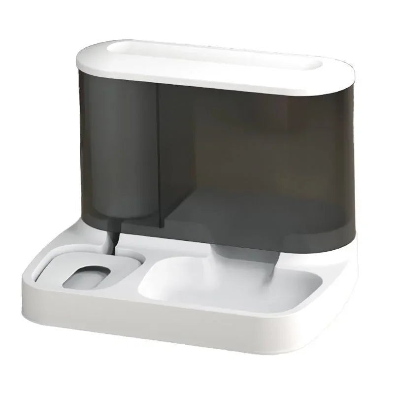 2 in 1 Pet Automatic Feeder Dry Food Storage Container Large Plastic Visible Pet Water Fountain Automatic Pet Food Dispenser - Tara's Tiny Treasures