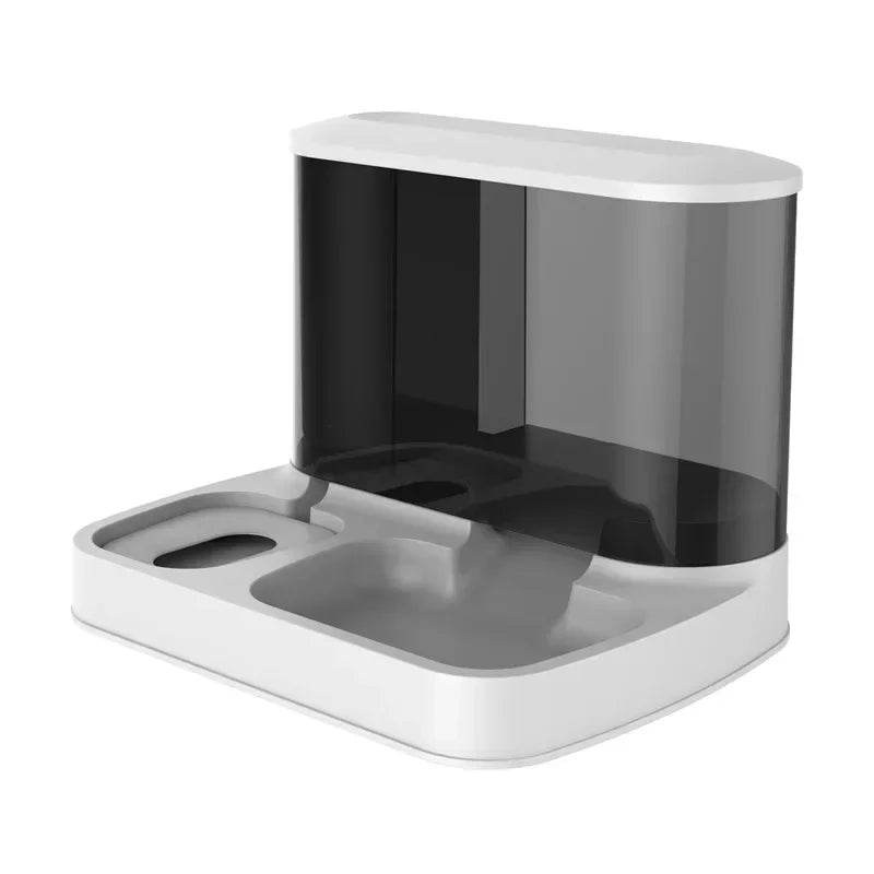 2 in 1 Pet Automatic Feeder Dry Food Storage Container Large Plastic Visible Pet Water Fountain Automatic Pet Food Dispenser - Tara's Tiny Treasures