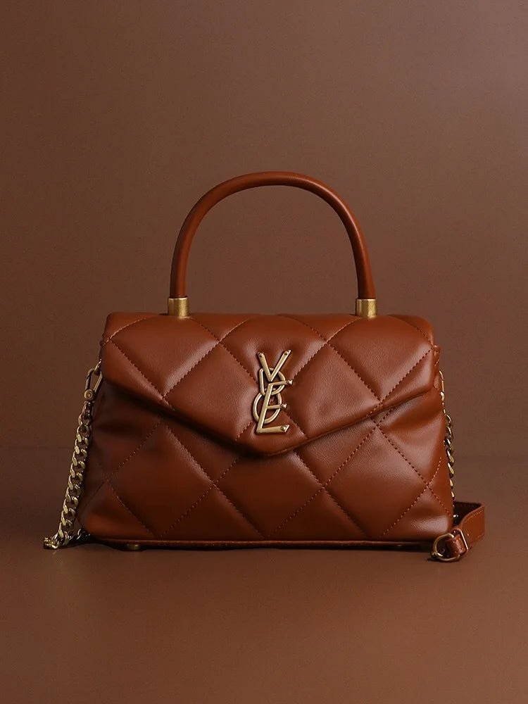 2025 new high-end diamond grid handbag fashion chain versatile shoulder crossbody bag - Tara's Tiny Treasures