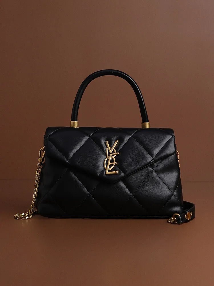 2025 new high-end diamond grid handbag fashion chain versatile shoulder crossbody bag - Tara's Tiny Treasures
