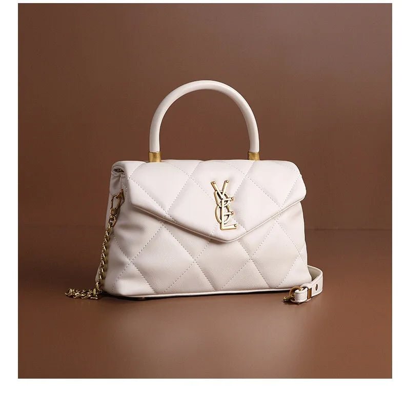 2025 new high-end diamond grid handbag fashion chain versatile shoulder crossbody bag - Tara's Tiny Treasures