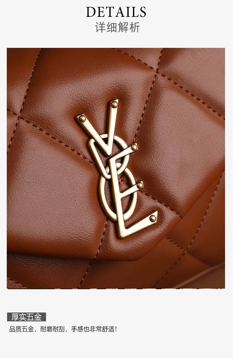 2025 new high-end diamond grid handbag fashion chain versatile shoulder crossbody bag - Tara's Tiny Treasures