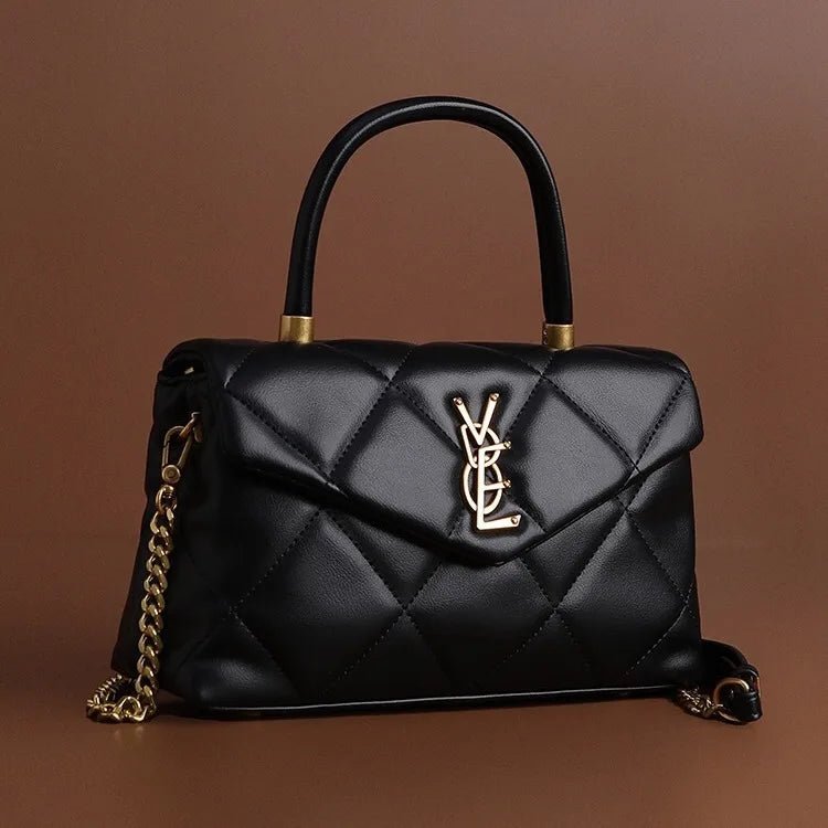 2025 new high-end diamond grid handbag fashion chain versatile shoulder crossbody bag - Tara's Tiny Treasures