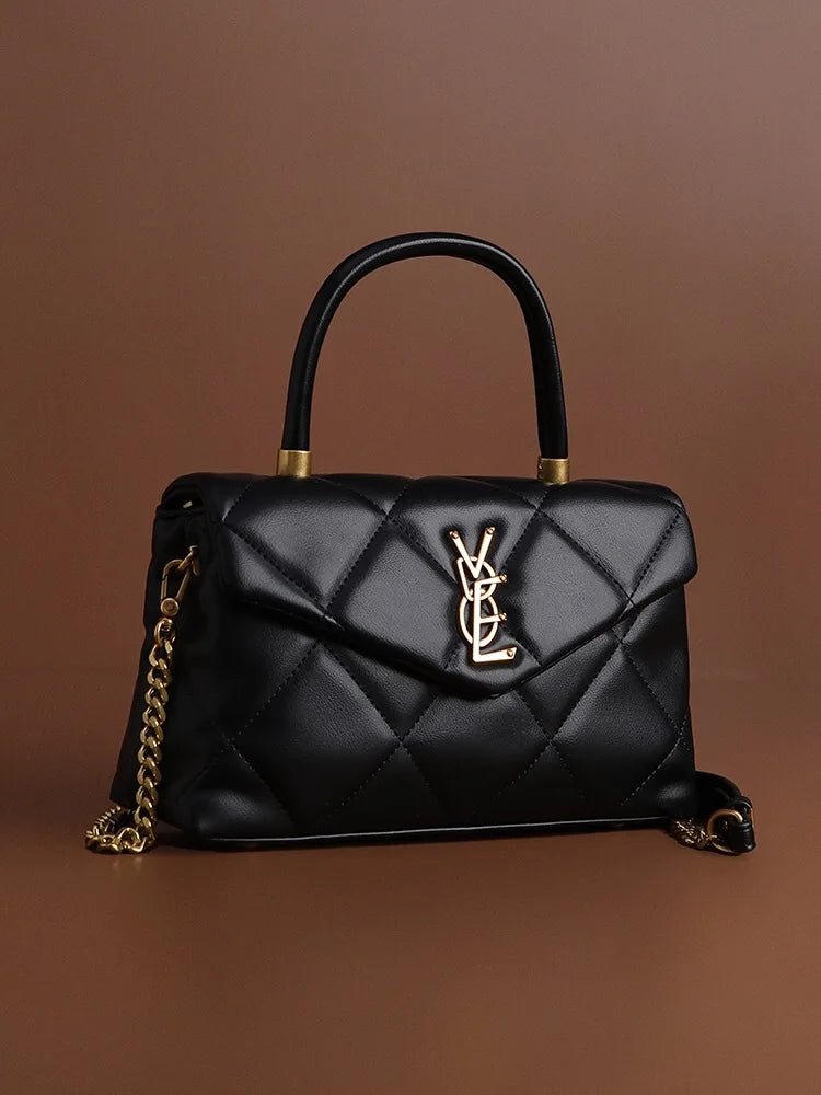 2025 new high-end diamond grid handbag fashion chain versatile shoulder crossbody bag - Tara's Tiny Treasures