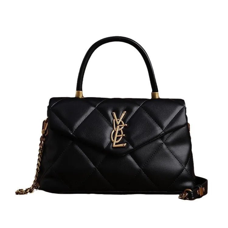 2025 new high-end diamond grid handbag fashion chain versatile shoulder crossbody bag - Tara's Tiny Treasures