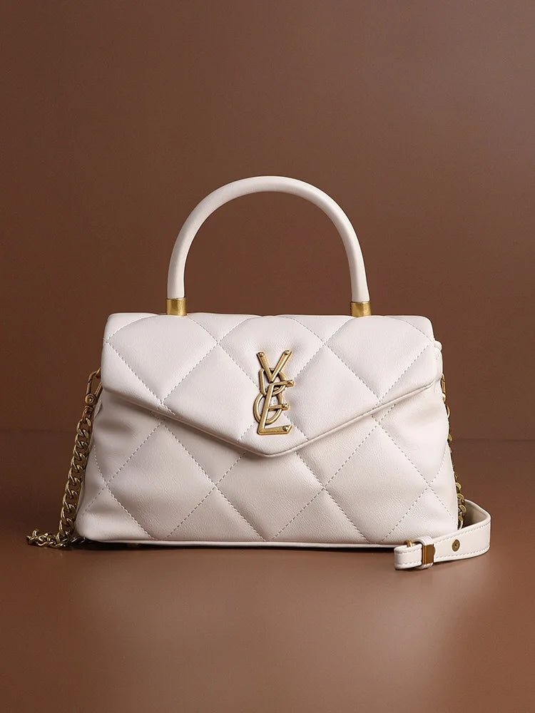 2025 new high-end diamond grid handbag fashion chain versatile shoulder crossbody bag - Tara's Tiny Treasures