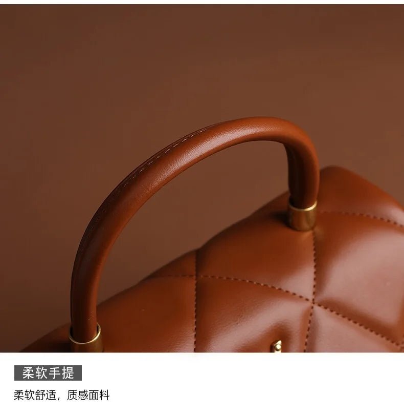 2025 new high-end diamond grid handbag fashion chain versatile shoulder crossbody bag - Tara's Tiny Treasures