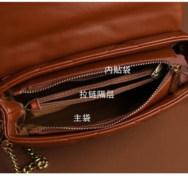 2025 new high-end diamond grid handbag fashion chain versatile shoulder crossbody bag - Tara's Tiny Treasures