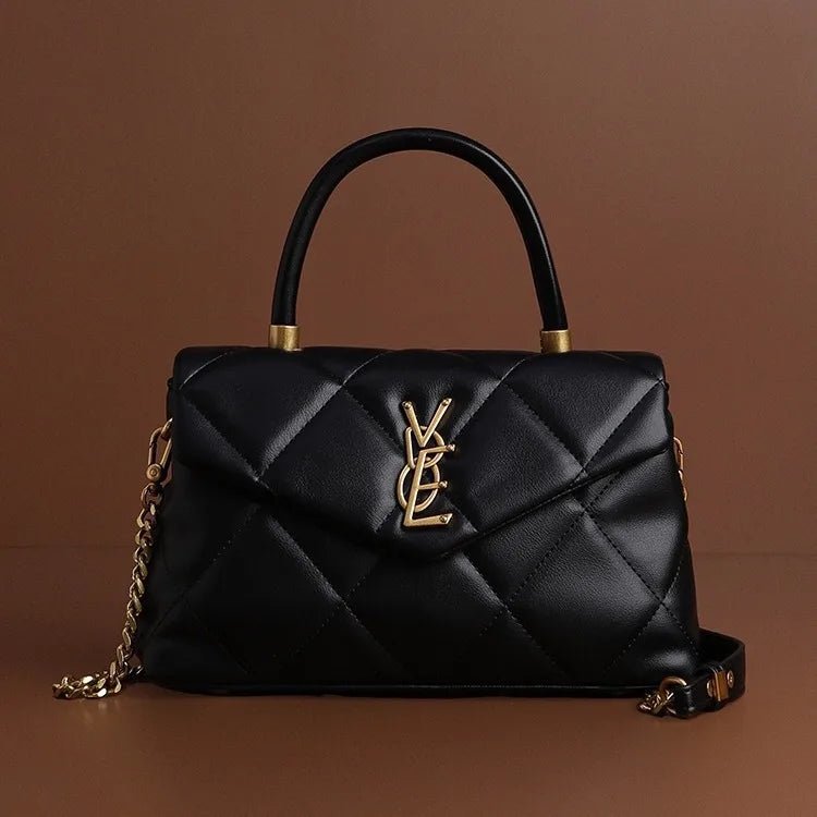 2025 new high-end diamond grid handbag fashion chain versatile shoulder crossbody bag - Tara's Tiny Treasures