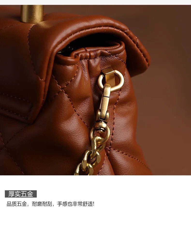 2025 new high-end diamond grid handbag fashion chain versatile shoulder crossbody bag - Tara's Tiny Treasures